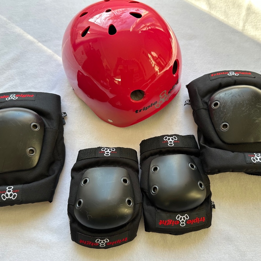 Triple Eight Helmet - Size XS, Knee Pads & Elbow Pads - Size JR